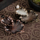 Bronze Lotus Leaf Inverted Incense Burner - Antique Indoor