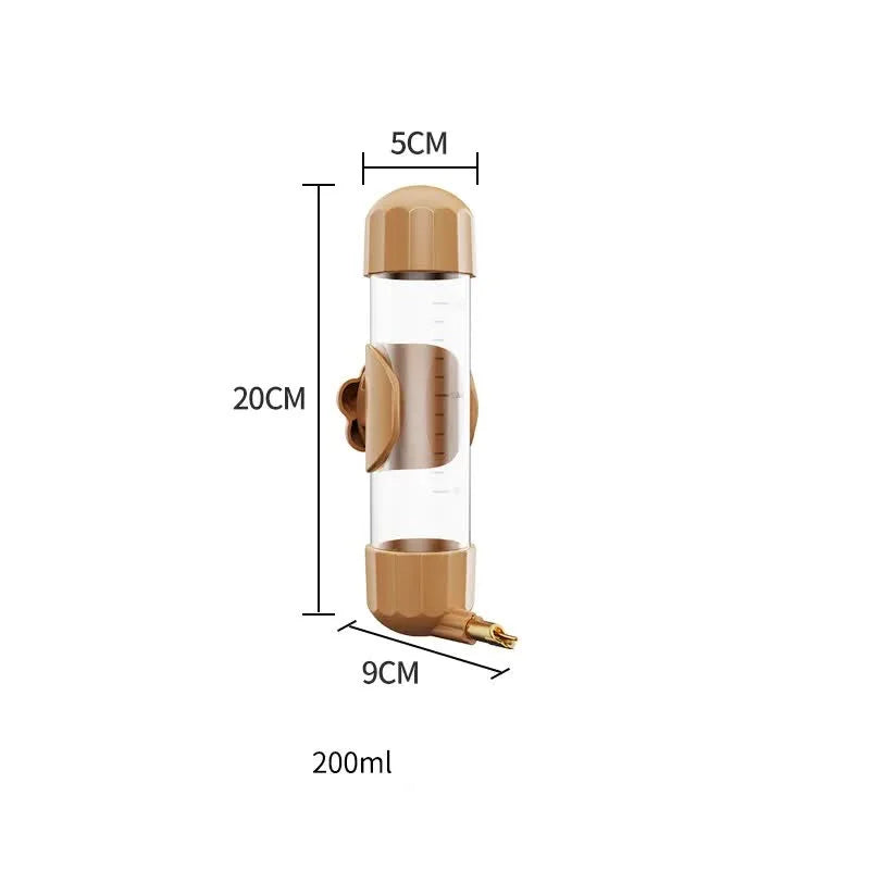 Brown Automatic Bird Water Feeder Bottle (200ml)