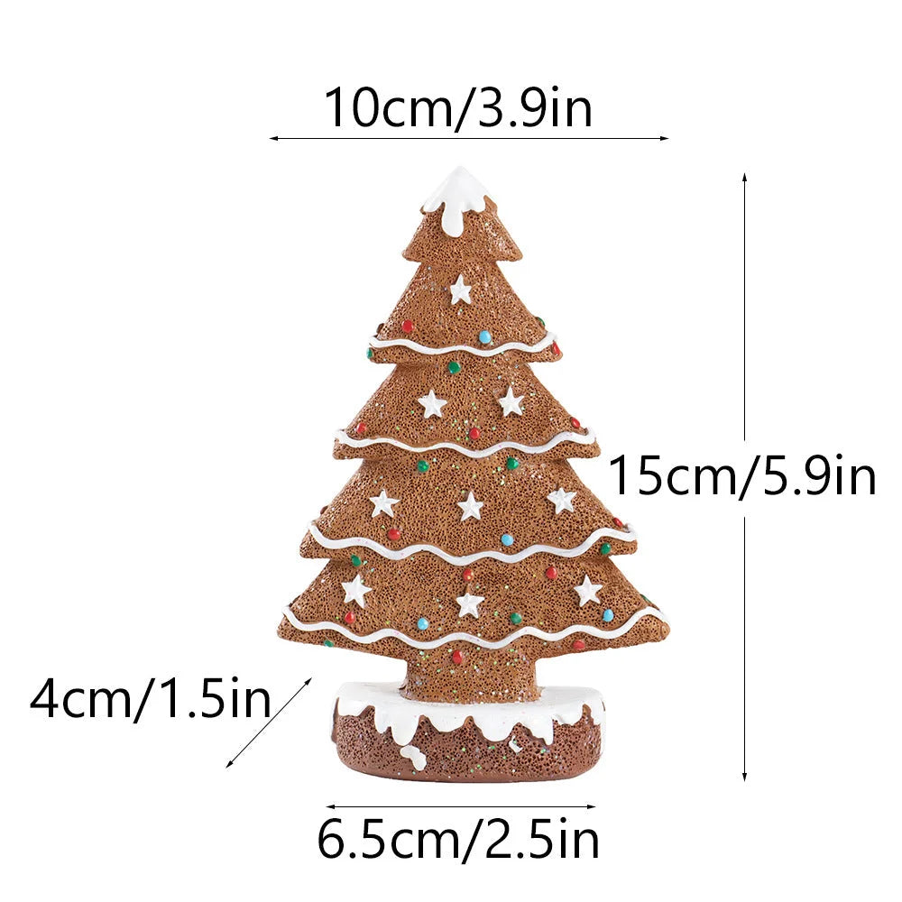 Brown Charming Gingerbread Christmas Tree Figurine
