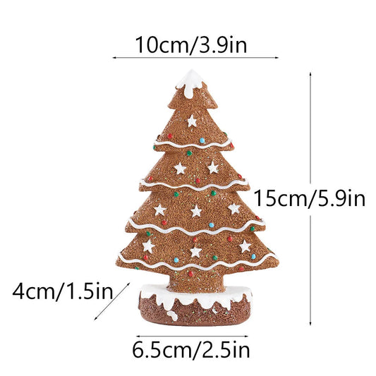 Brown Charming Gingerbread Christmas Tree Figurine