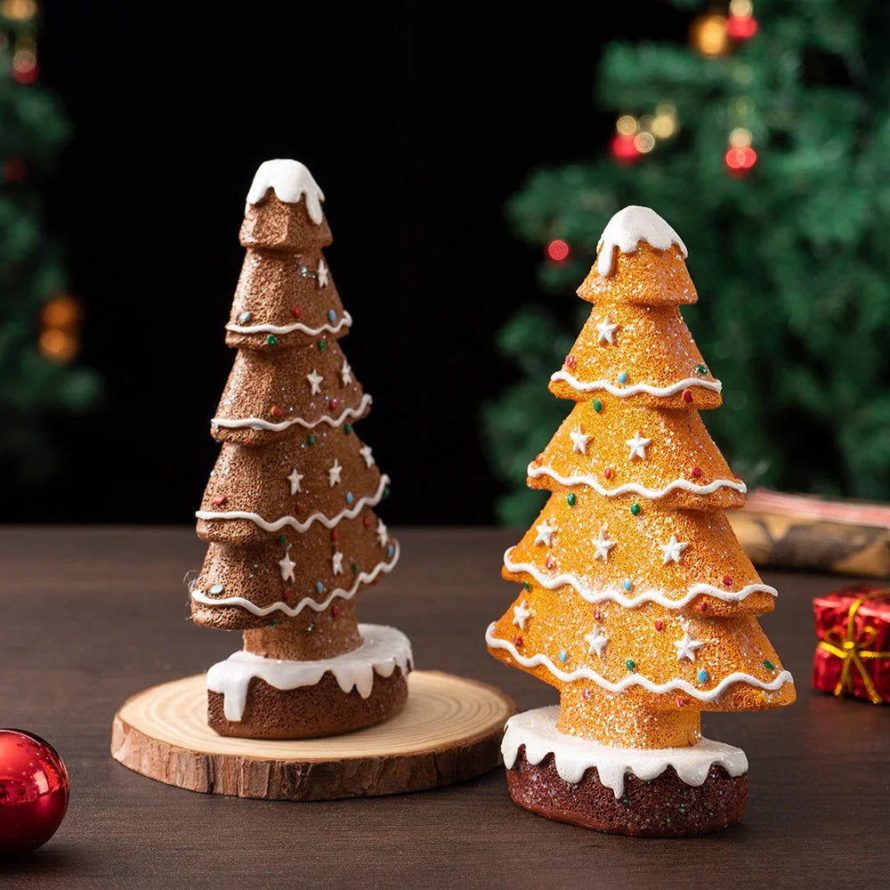 Brown Charming Gingerbread Christmas Tree Figurine