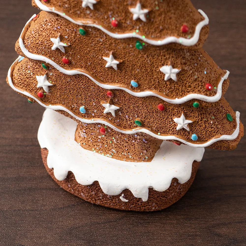 Brown Charming Gingerbread Christmas Tree Figurine