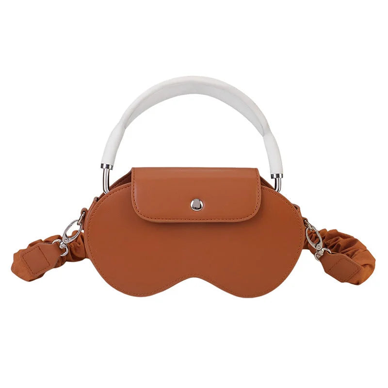 Brown Chic PU Leather Crossbody Storage Bag for Apple