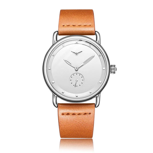Brown Elegant Men s Watch with Leather Band