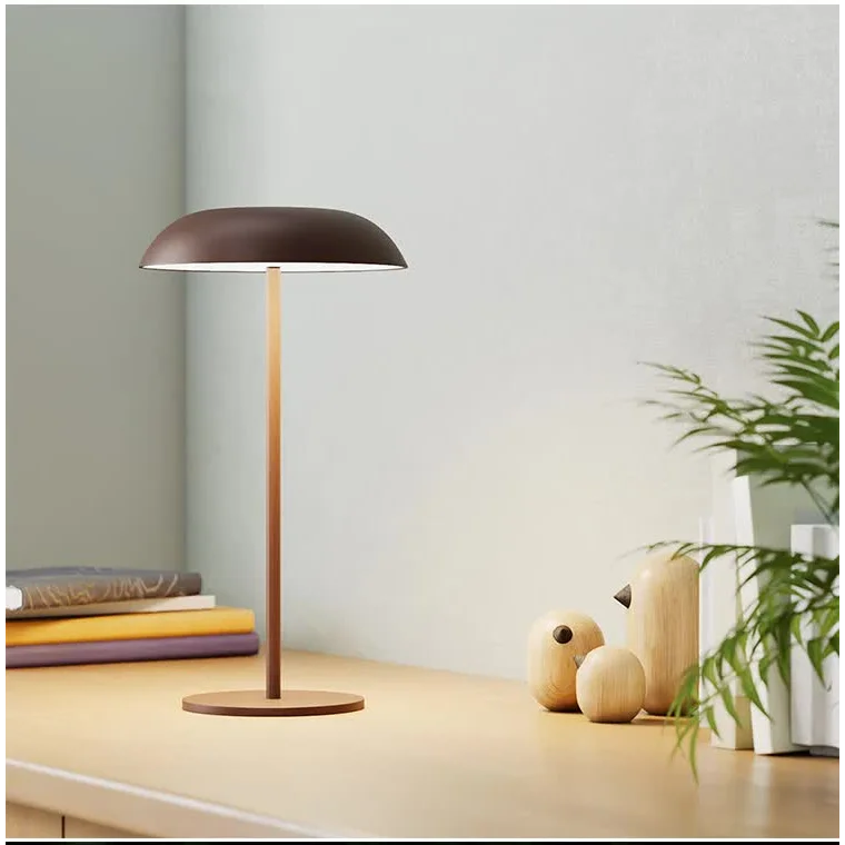 Brown Minimalist Rechargeable LED Touch Table Lamp