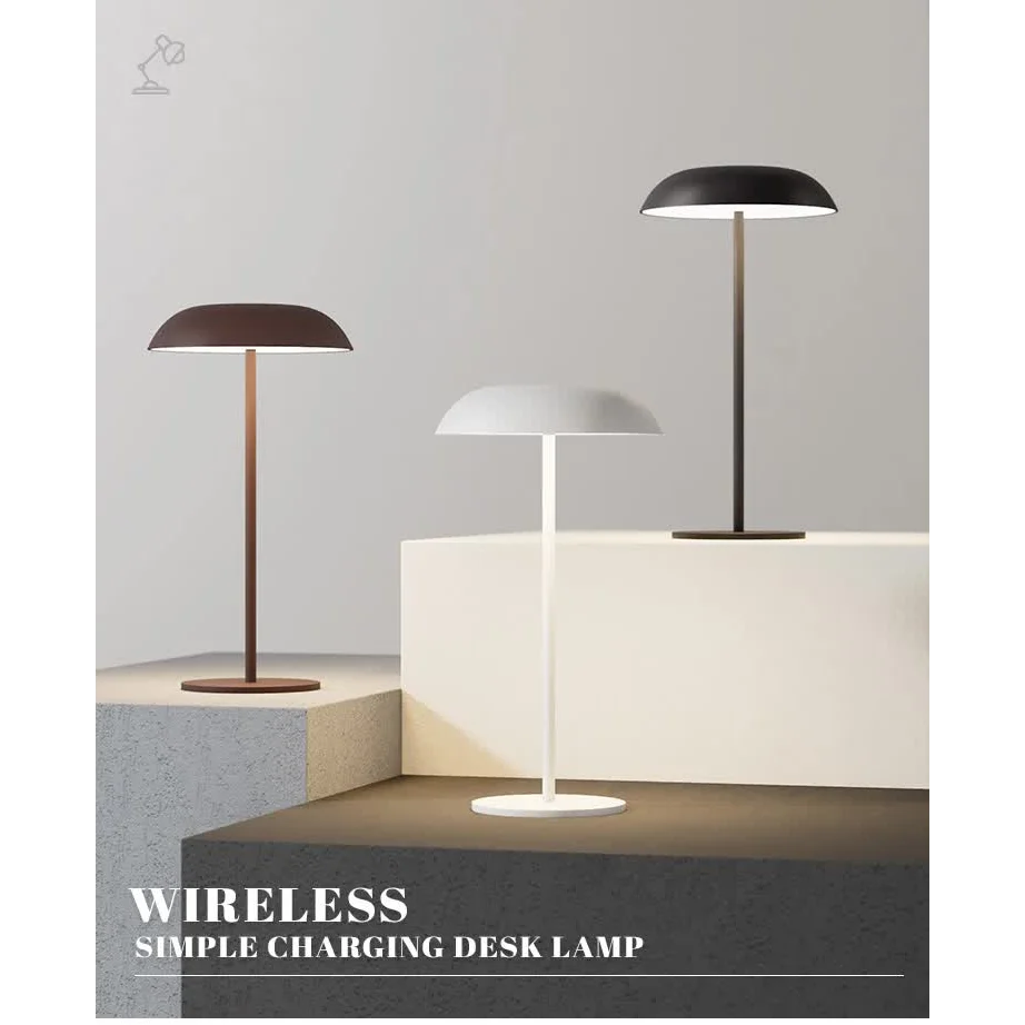 Brown Minimalist Rechargeable LED Touch Table Lamp