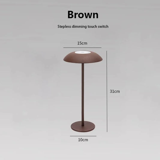 Brown Minimalist Rechargeable LED Touch Table Lamp