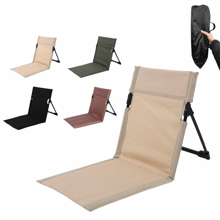 Brown Outdoor Folding Lawn Chair with Backrest