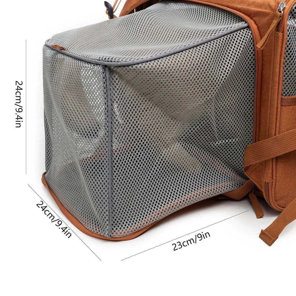 Brown Pet Carrier Backpack - Comfortable and Stylish