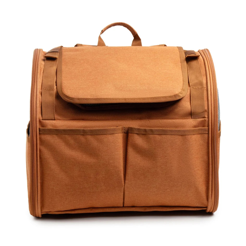 Brown Pet Carrier Backpack - Comfortable and Stylish