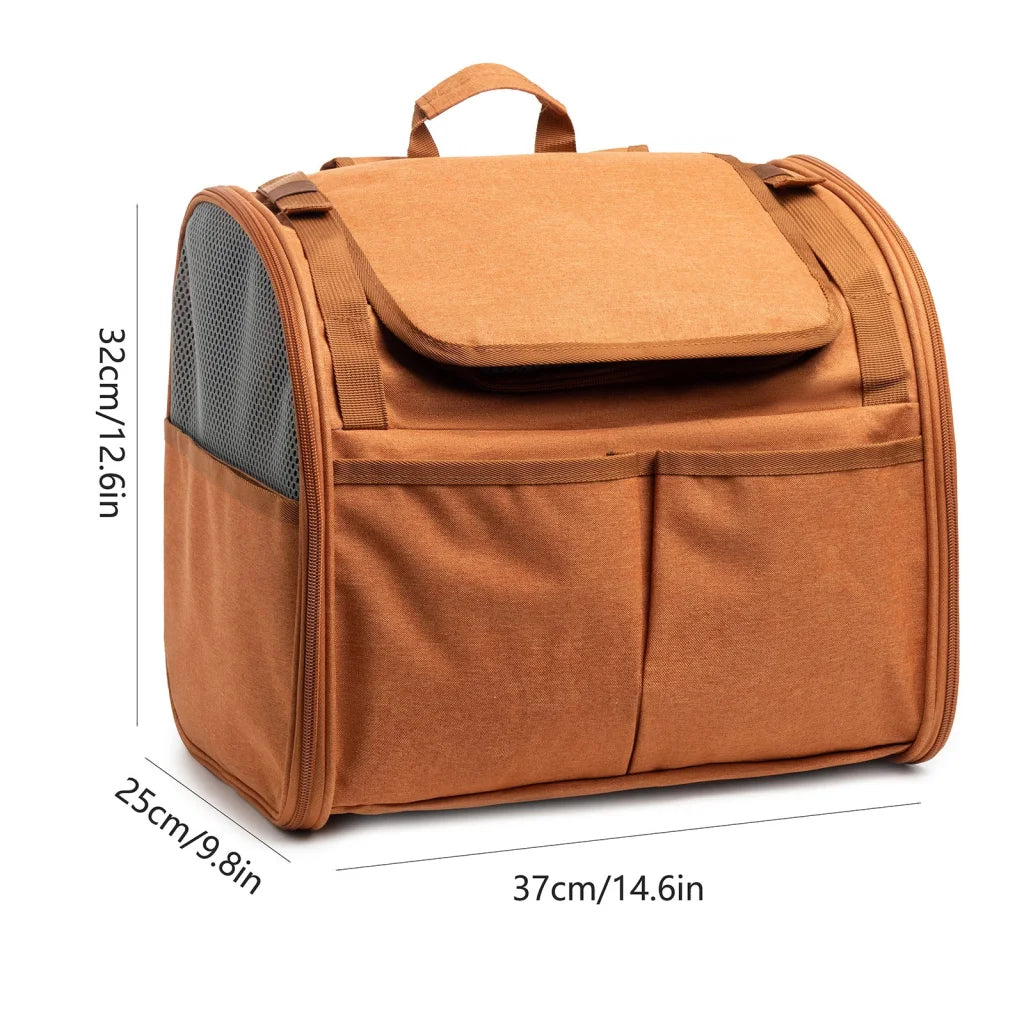 Brown Pet Carrier Backpack - Comfortable and Stylish