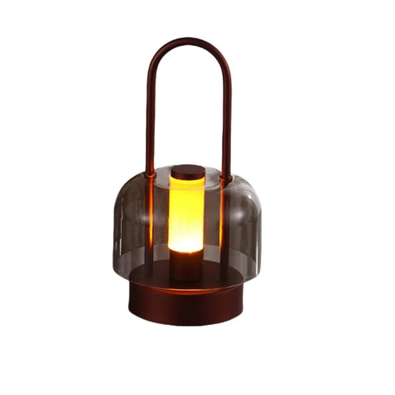 Brown Portable Rechargeable LED Lantern - Touch Control