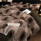 Brown Stripe Luxury Winter Faux Rabbit Fur Bedding Set