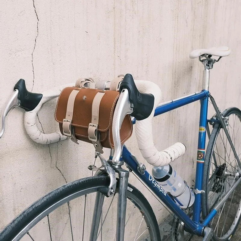 Brown Vintage Bicycle Handlebar Bag – Universal Front &