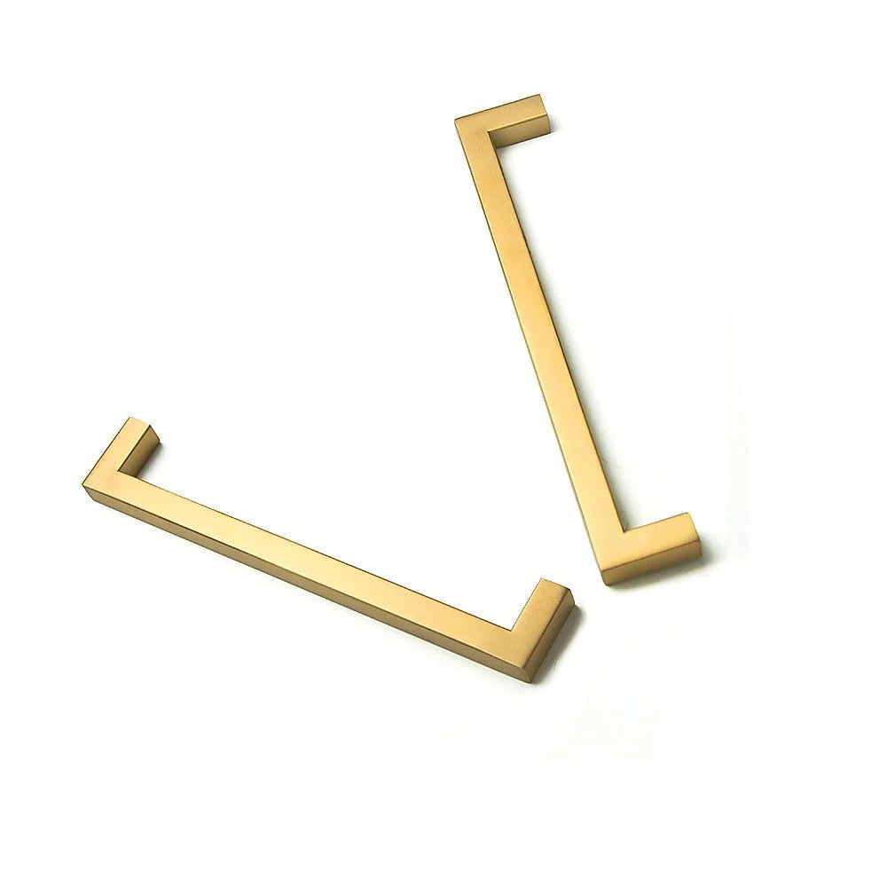 Brushed Brass Drawer Pulls Kitchen Cabinet Handles - Gold