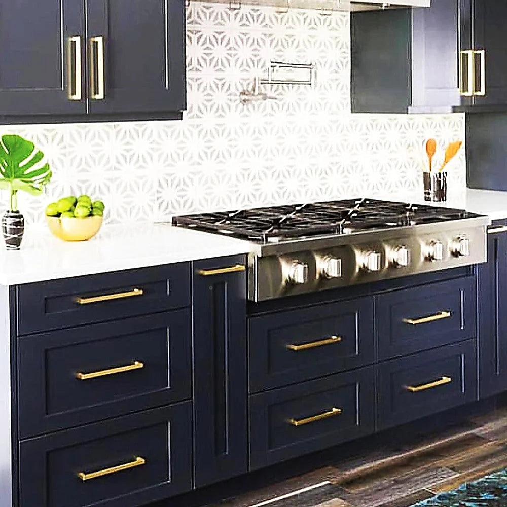 Brushed Brass Drawer Pulls Kitchen Cabinet Handles - Gold