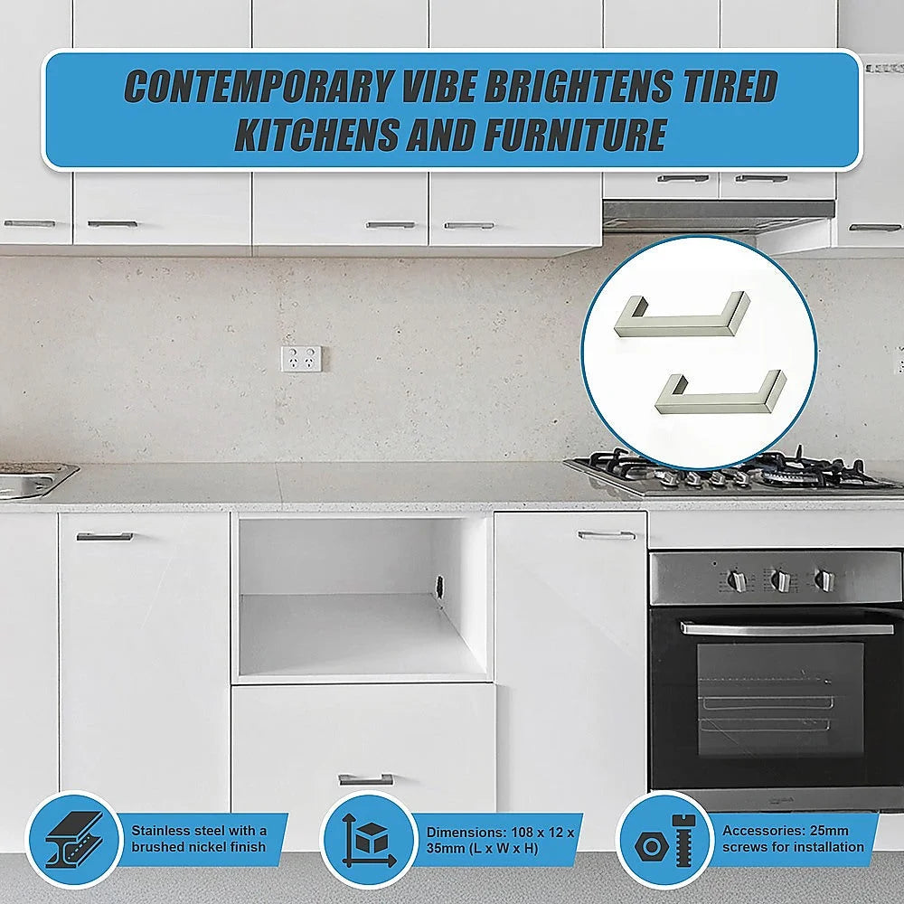 Brushed Nickel Stainless Steel Kitchen Cabinet Square