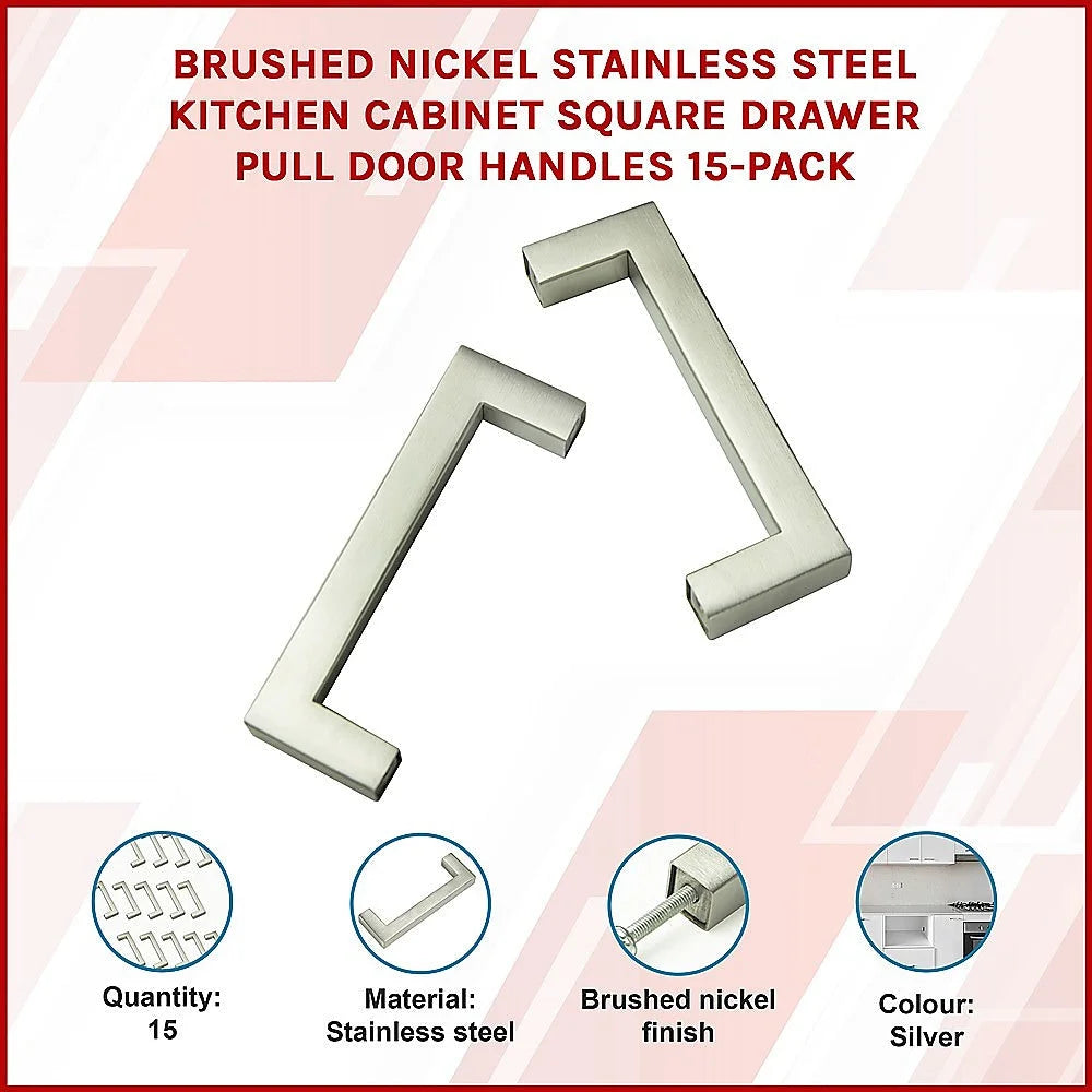 Brushed Nickel Stainless Steel Kitchen Cabinet Square