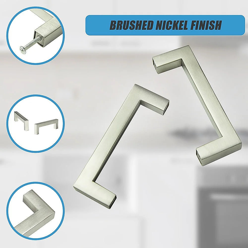 Brushed Nickel Stainless Steel Kitchen Cabinet Square