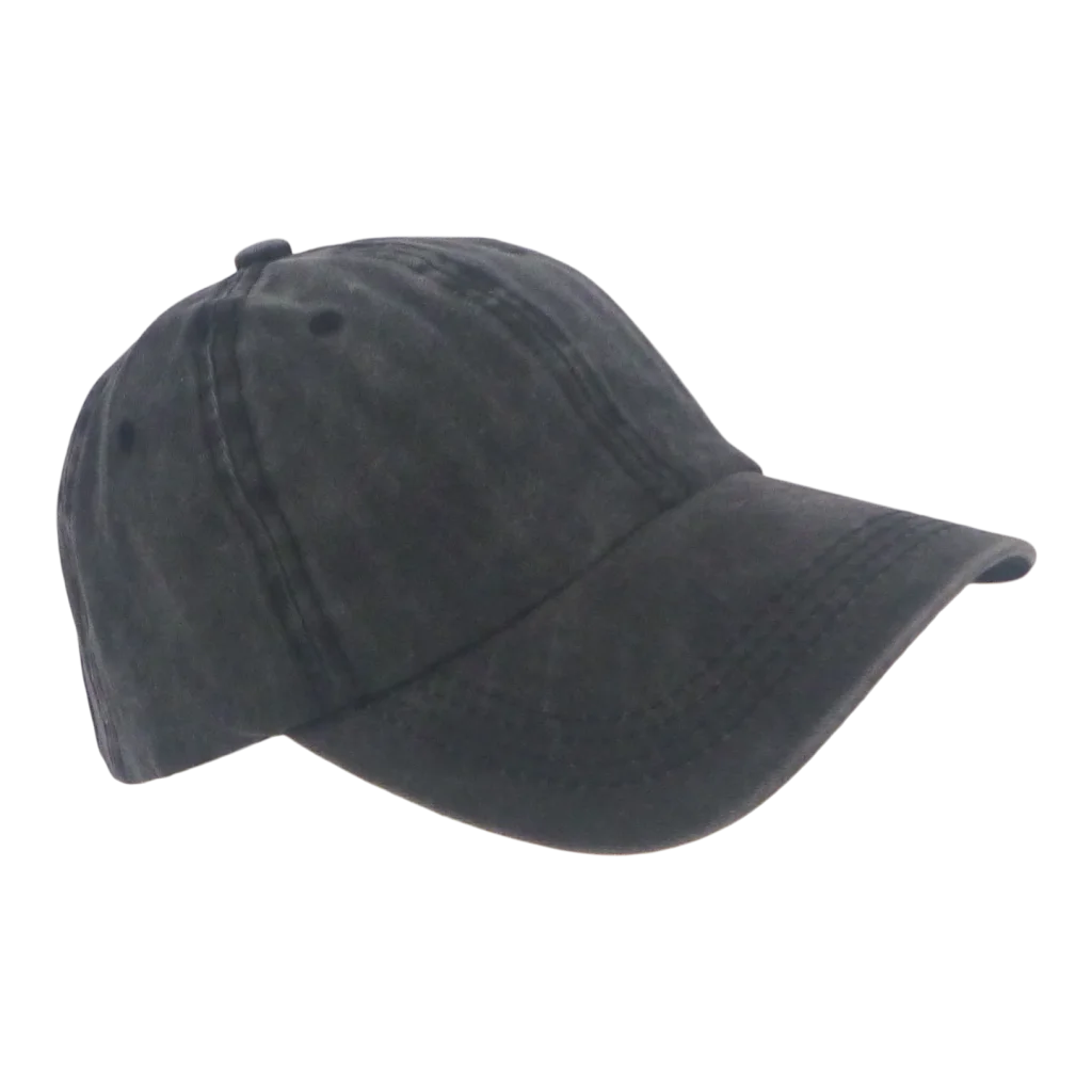 BSTC 6-Panel Baseball Cap Distressed Cotton Charcoal
