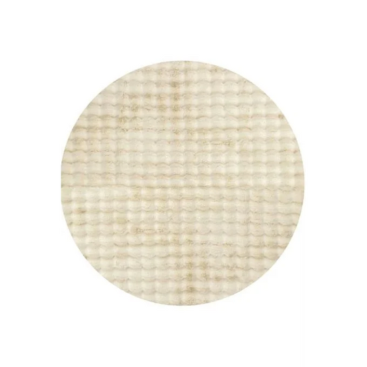 Bubble Natural Round Washable Rug by Rug Culture-100X100CM