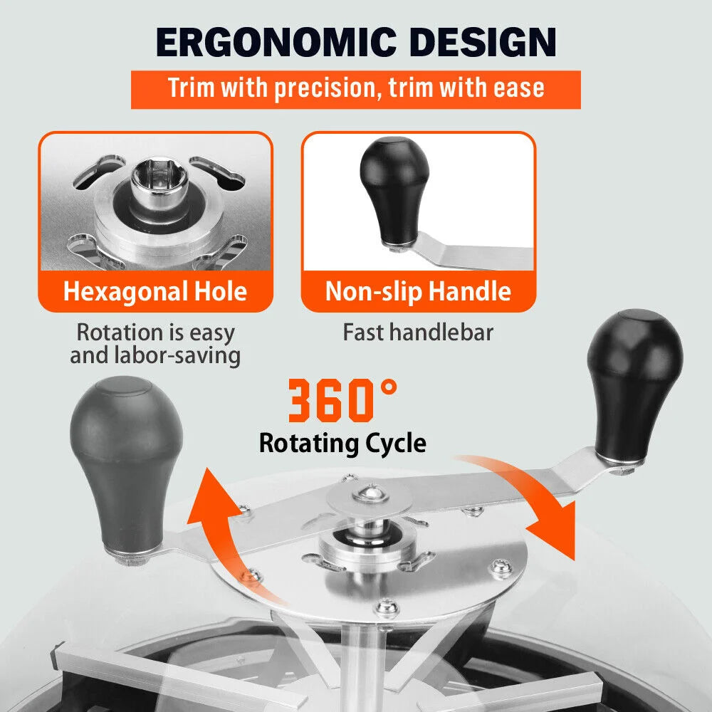 Bud Leaf Bowl Trimmer 19’’ Tumble Stainless Steel Blades