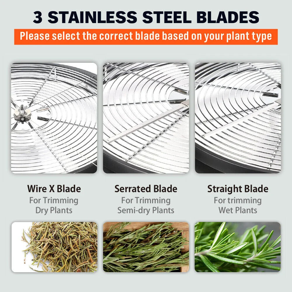 Bud Leaf Bowl Trimmer 19’’ Tumble Stainless Steel Blades