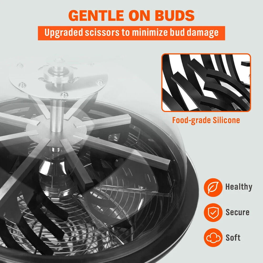 Bud Leaf Bowl Trimmer 19’’ Tumble Stainless Steel Blades