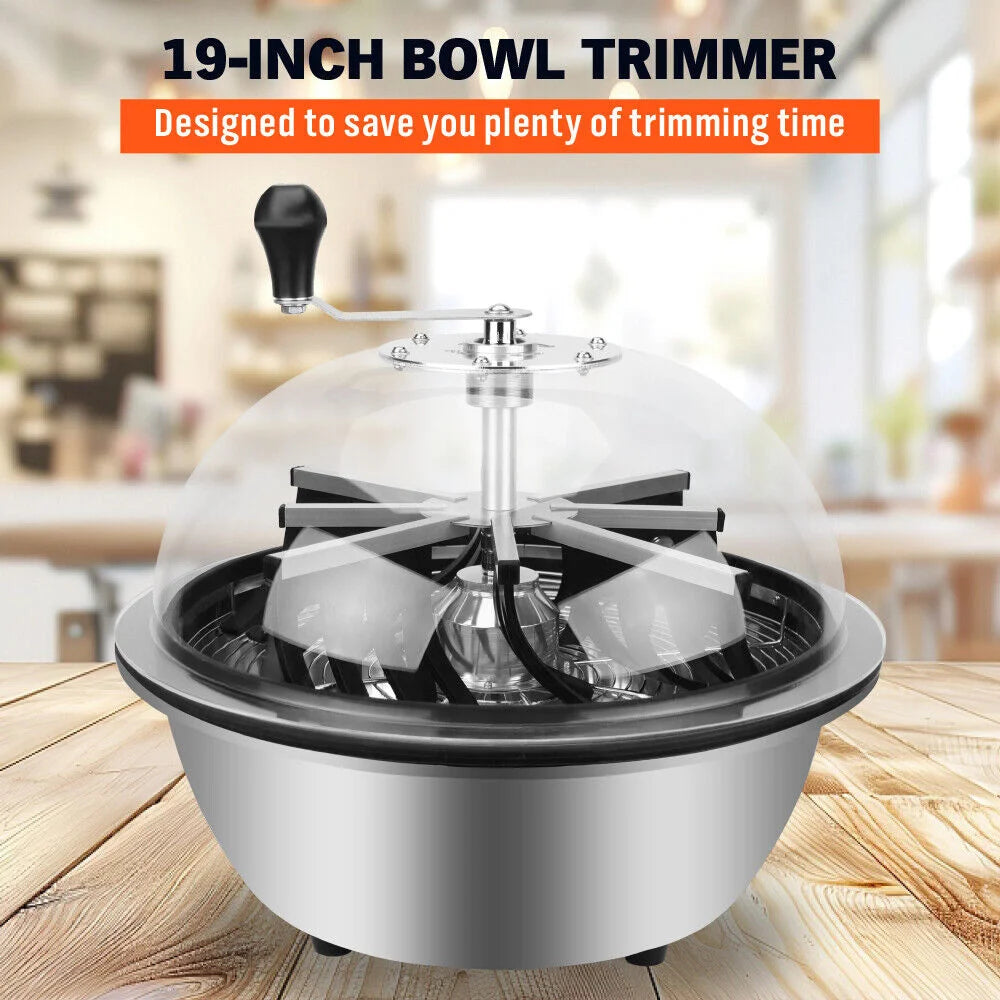 Bud Leaf Bowl Trimmer 19’’ Tumble Stainless Steel Blades