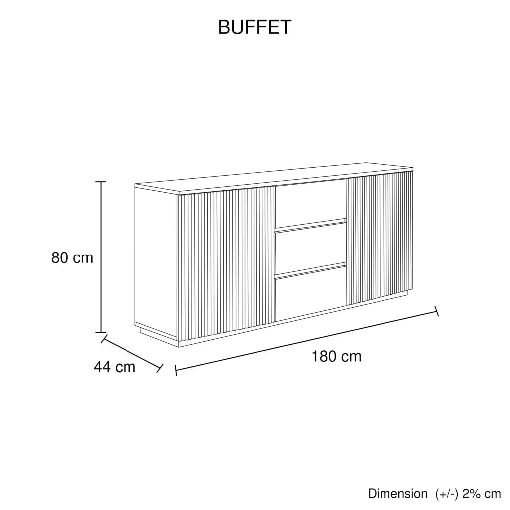 Buffet Ceramic Table Top MDF Cabinet Storage Stainless