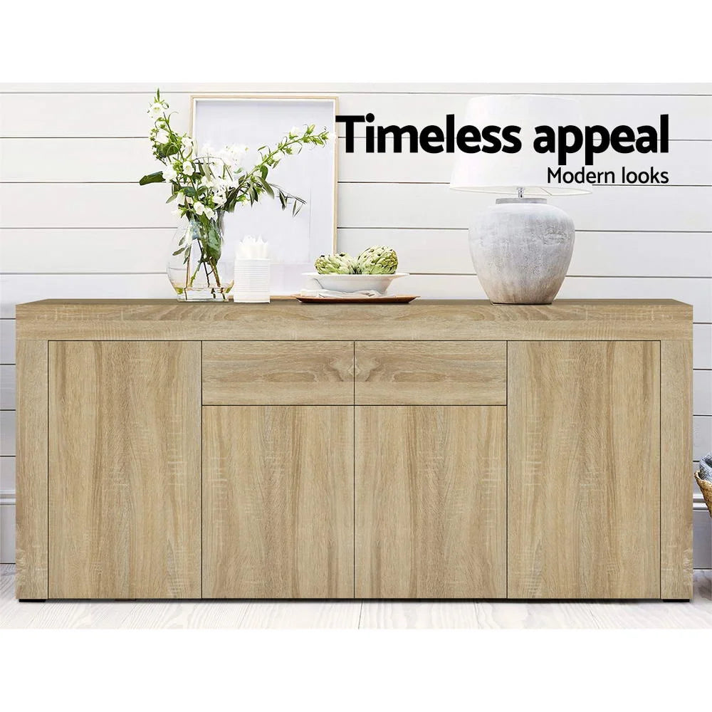 Buffet Sideboard Cabinet Storage 4 Doors Cupboard Hall Wood
