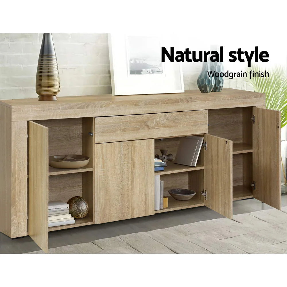 Buffet Sideboard Cabinet Storage 4 Doors Cupboard Hall Wood