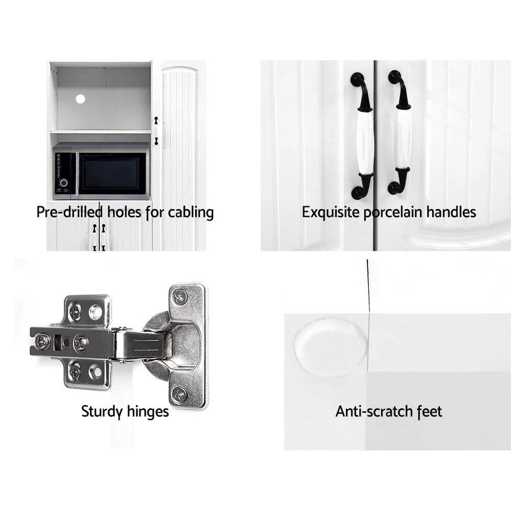 Buffet Sideboard Cabinet Storage Cupboard Doors White