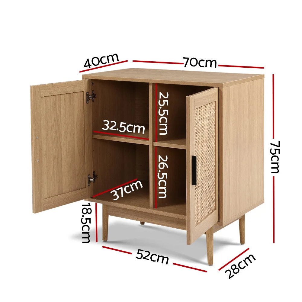 Buffet Sideboard Cabinet Storage Rattan Hallway Table