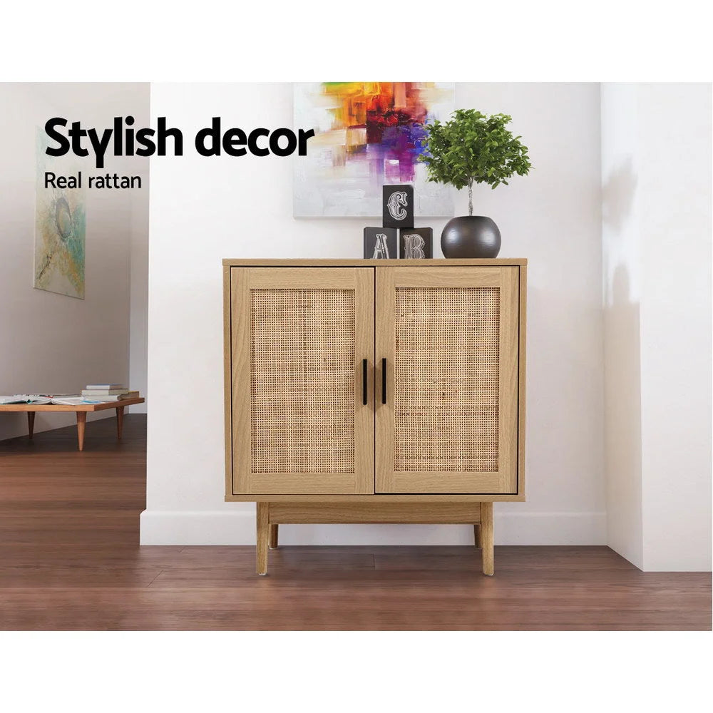 Buffet Sideboard Cabinet Storage Rattan Hallway Table