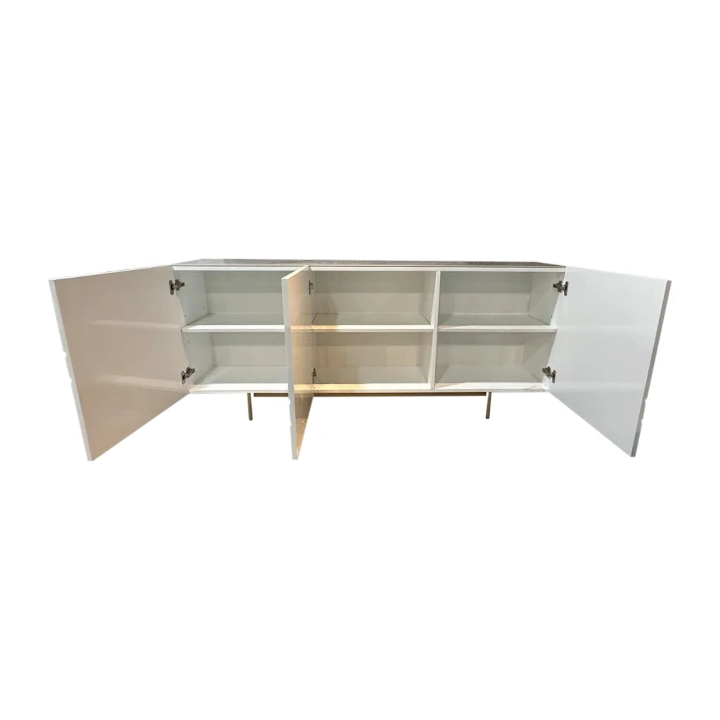 Buffet Sideboard Colour Ceramic Top MDF in Glossy White