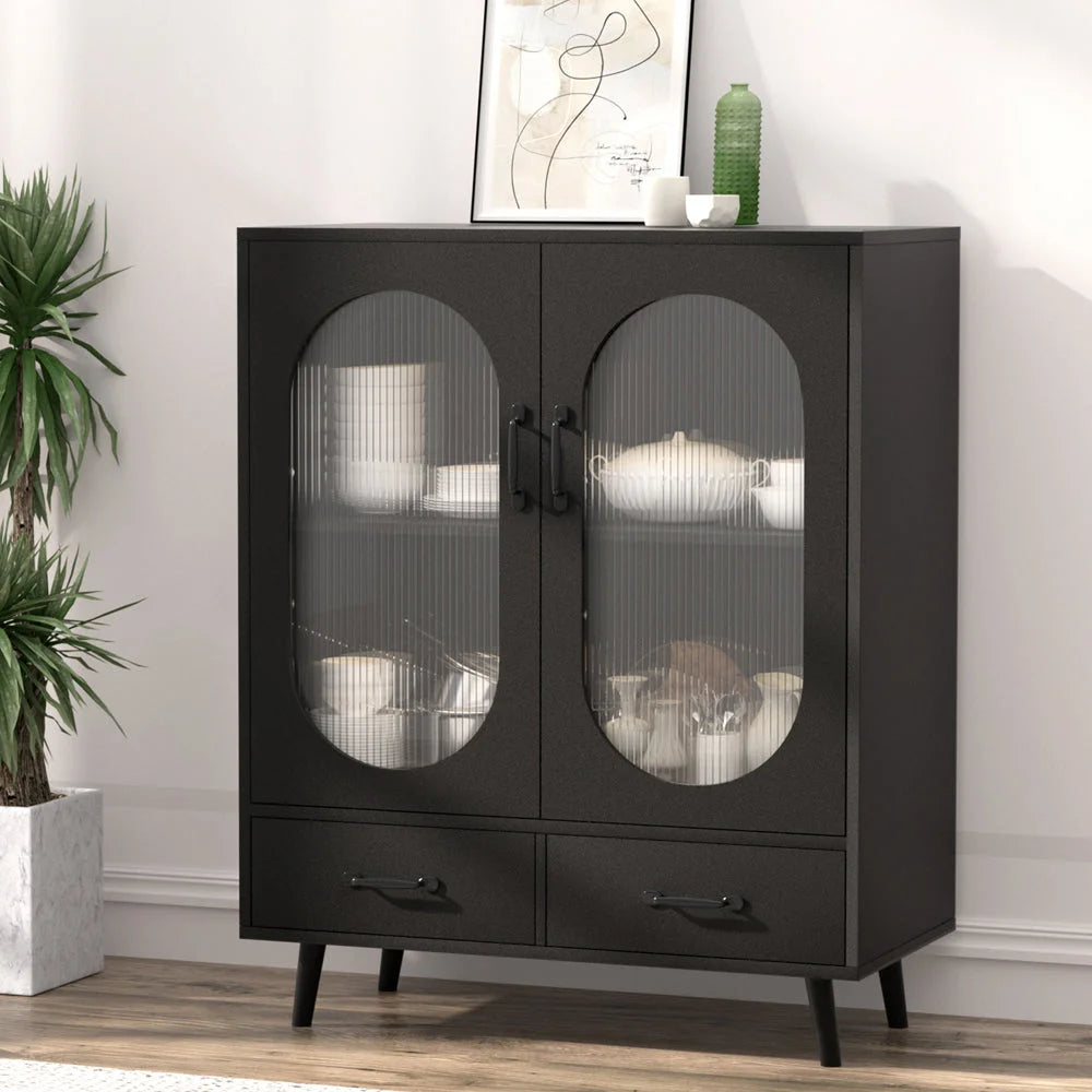 Buffet Sideboard Double Doors - Black - Furniture