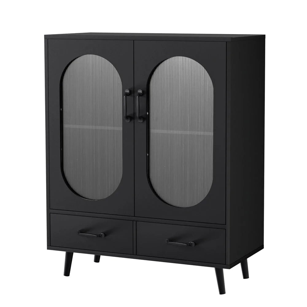 Buffet Sideboard Double Doors - Black - Furniture
