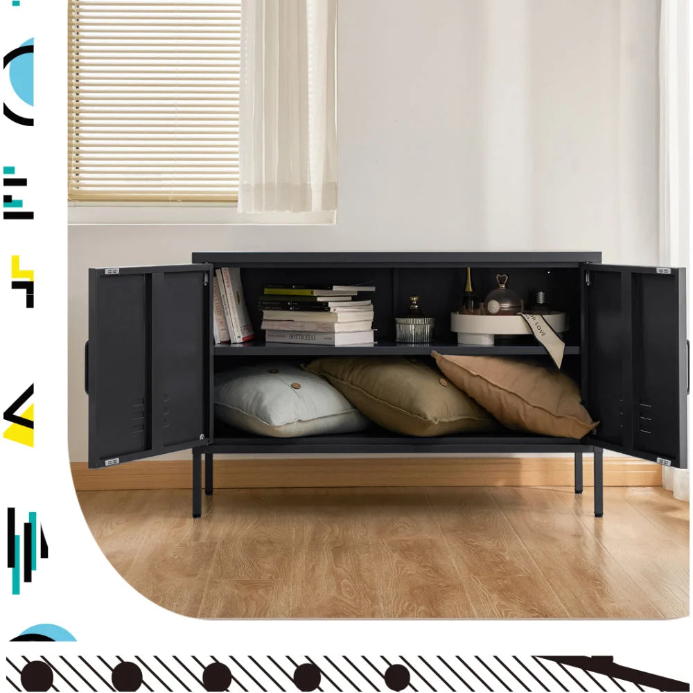 Storage locker Buffet Sideboard Metal Cabinet BASE Charcoal
