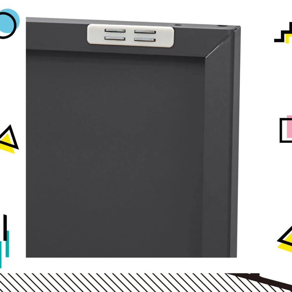 Charcoal metal storage cabinet with doors and organised storage compartments
