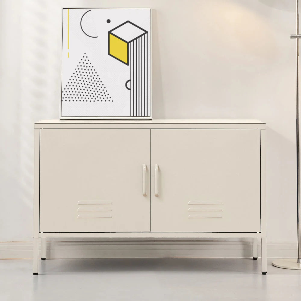 Buffet Sideboard Metal Cabinet BASE White artissin locker