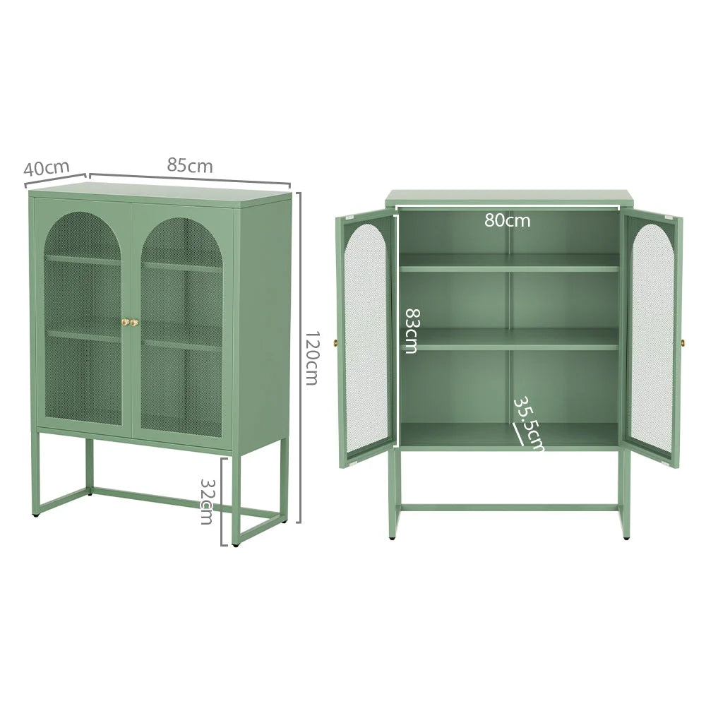 Buffet Sideboard Metal Cabinet - ELMA Green