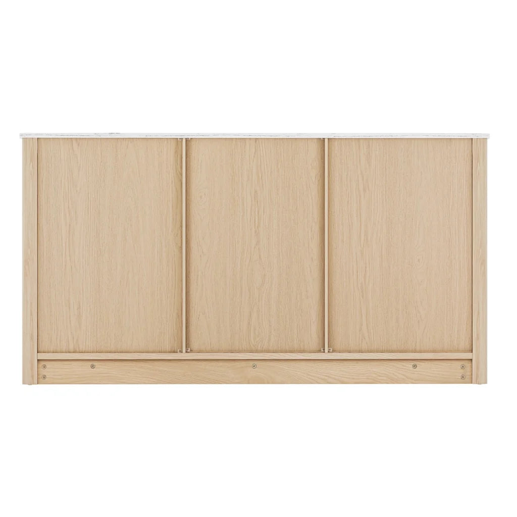 Buffet Sideboard with Marble Style Tabletop - Pine