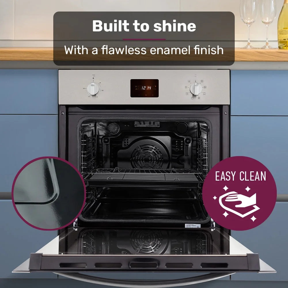 Built-in Oven Fan Forced 80L Stainless Steel - EuroChef