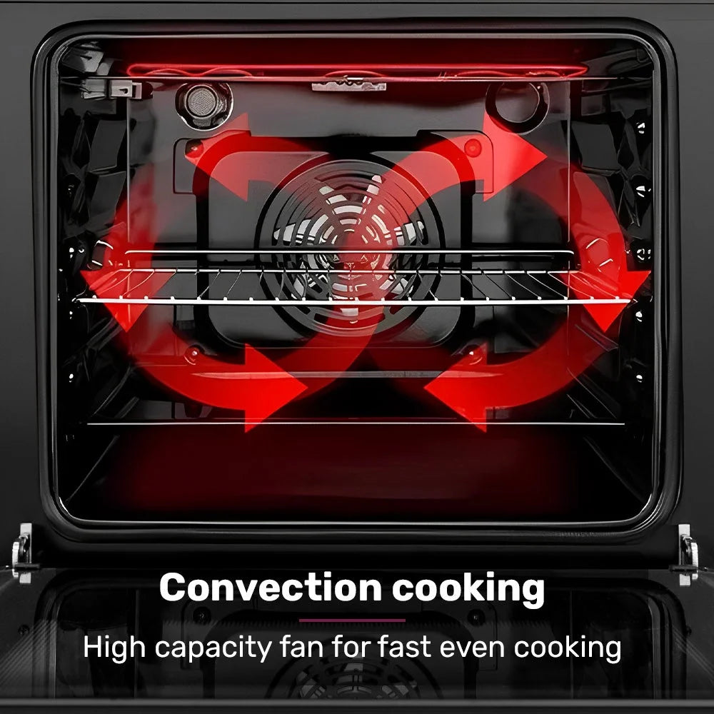 Built-in Oven Fan Forced 80L Stainless Steel - EuroChef