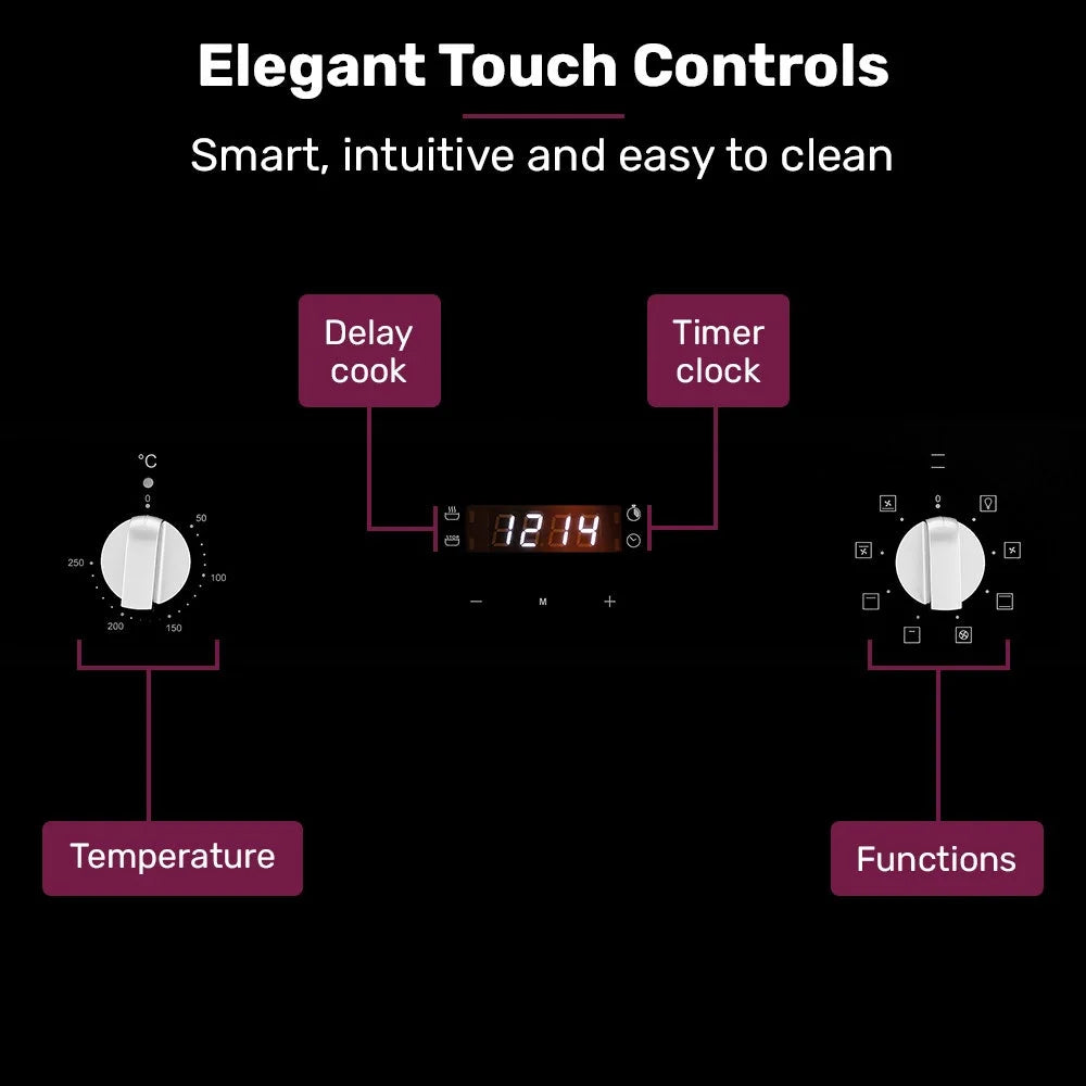 Built-in Oven Fan Forced 80L Stainless Steel - EuroChef