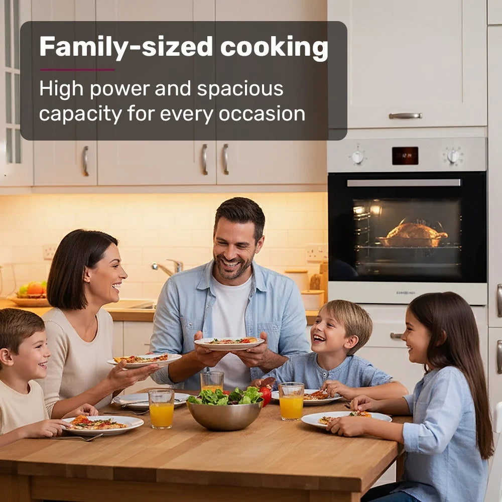 Built-in Oven Fan Forced 80L Stainless Steel - EuroChef