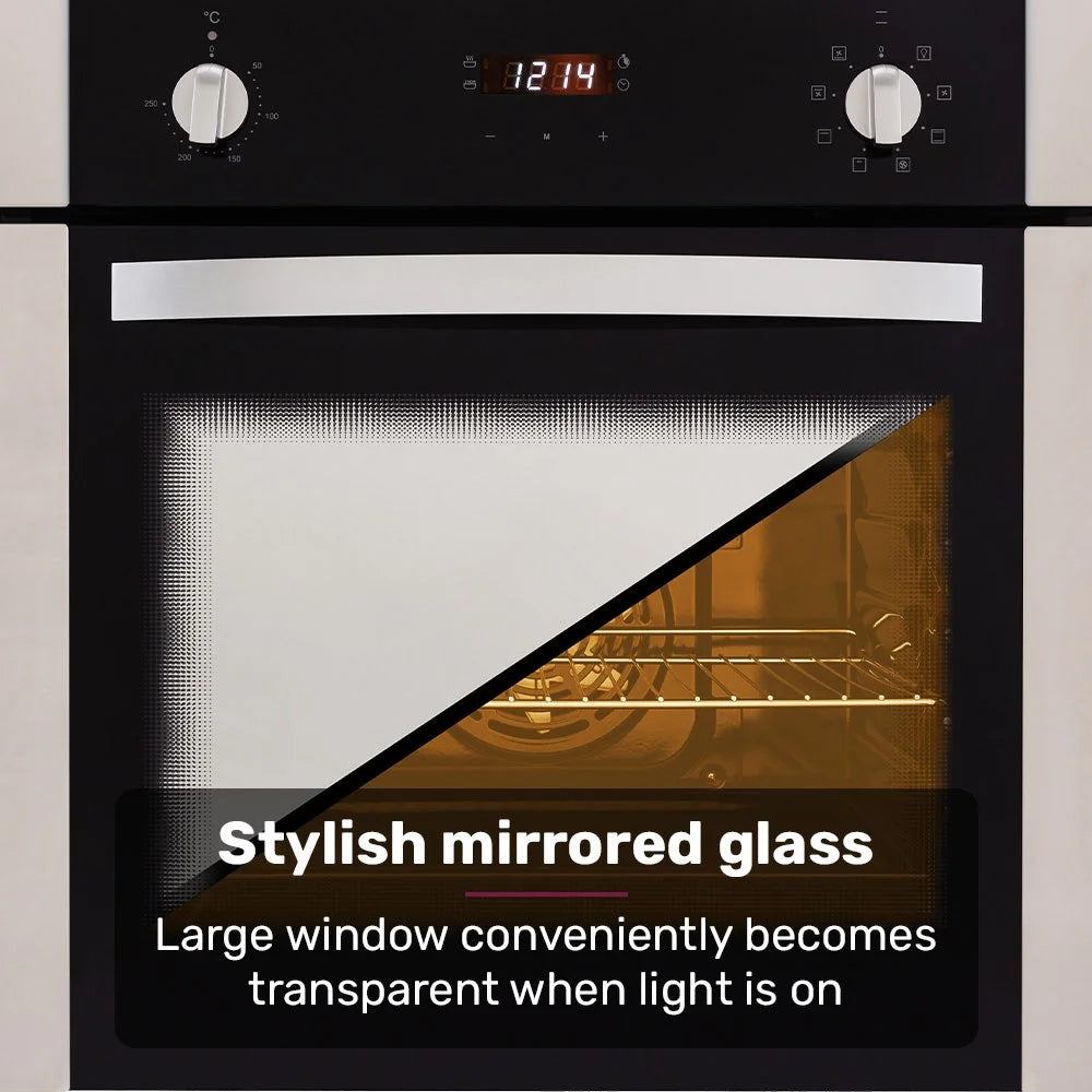 Built-in Oven Fan Forced 80L Stainless Steel - EuroChef