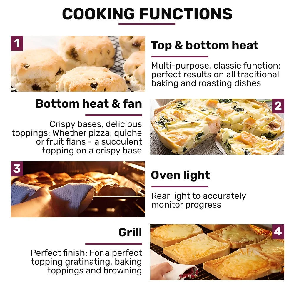 Built-in Oven Fan Forced 80L Stainless Steel - EuroChef