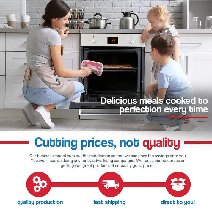 Built-in Oven Fan Forced 80L Stainless Steel - EuroChef
